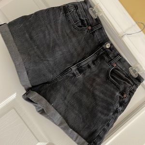 American Eagle black denim shorts, size 6